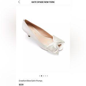 Kate Spade Crawford Bow Satin Pumps - Ivory High Heels - Size 10 - Brand New